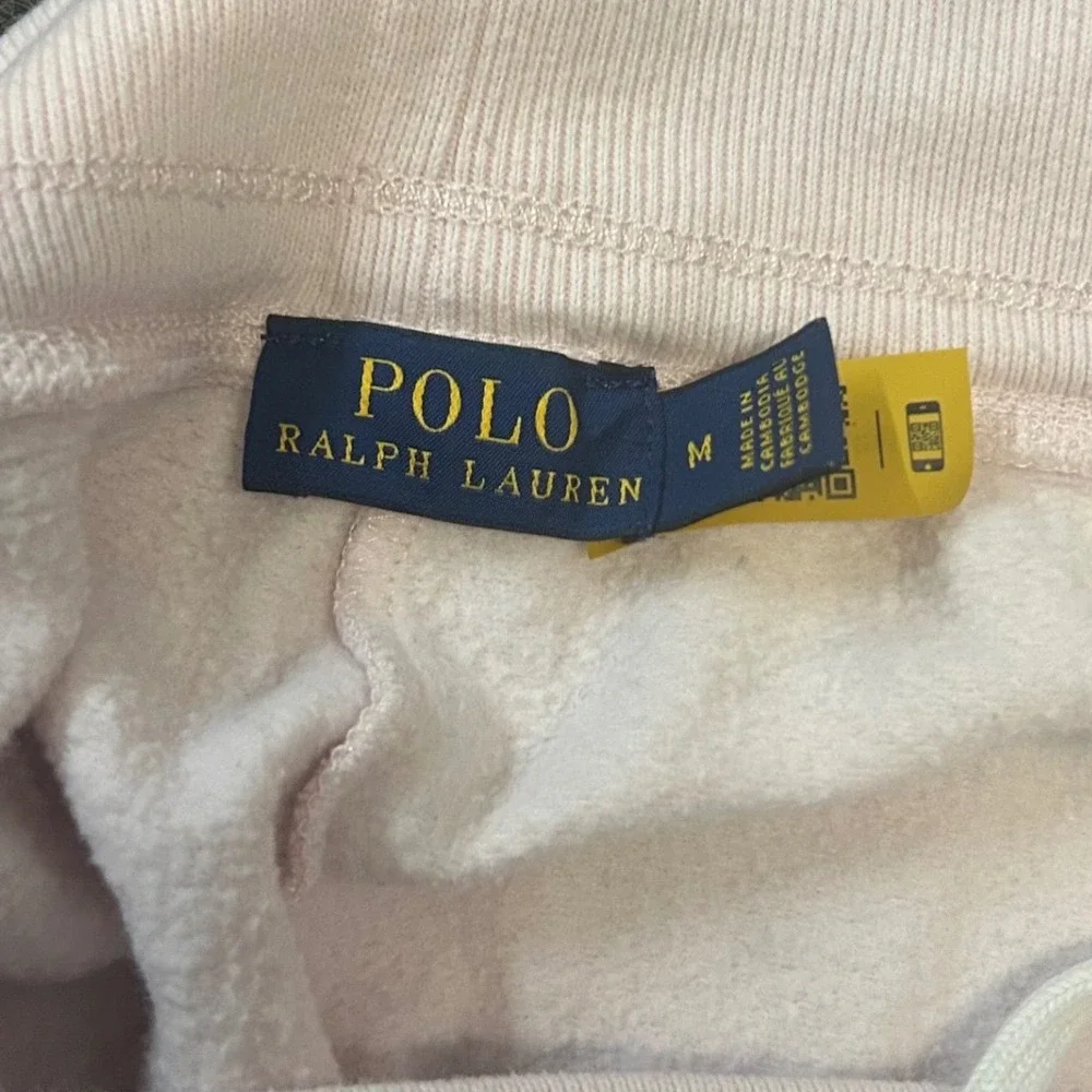 Polo Ralph Lauren Mens Medium Pink Fleece Jogger Sweatpants Pony Logo Drawstring